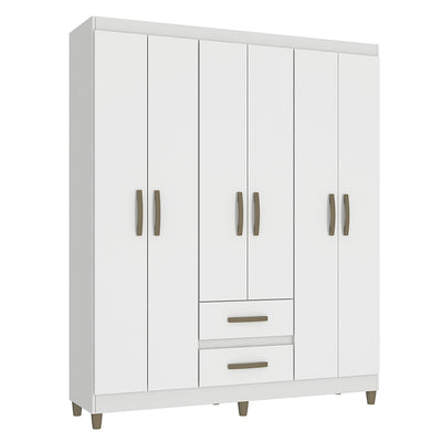 Clóset Coimbra Blanco 6 Puertas 2 Cajones