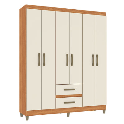 Clóset Coimbra Beige 6 Puertas 2 Cajones