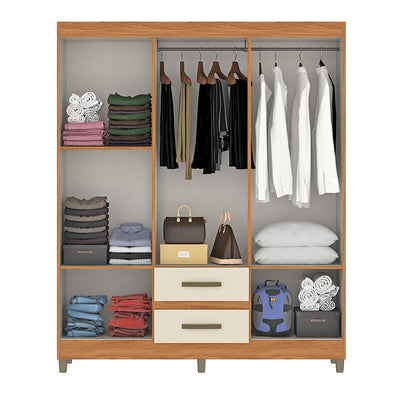 Clóset Coimbra Beige 6 Puertas 2 Cajones