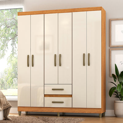 Clóset Coimbra Beige 6 Puertas 2 Cajones