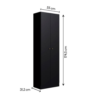 Clóset Xangai Negro 2 Puertas