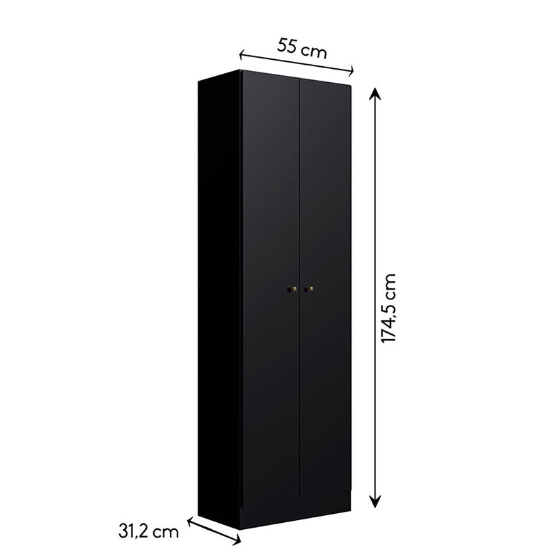 Clóset Xangai Negro 2 Puertas