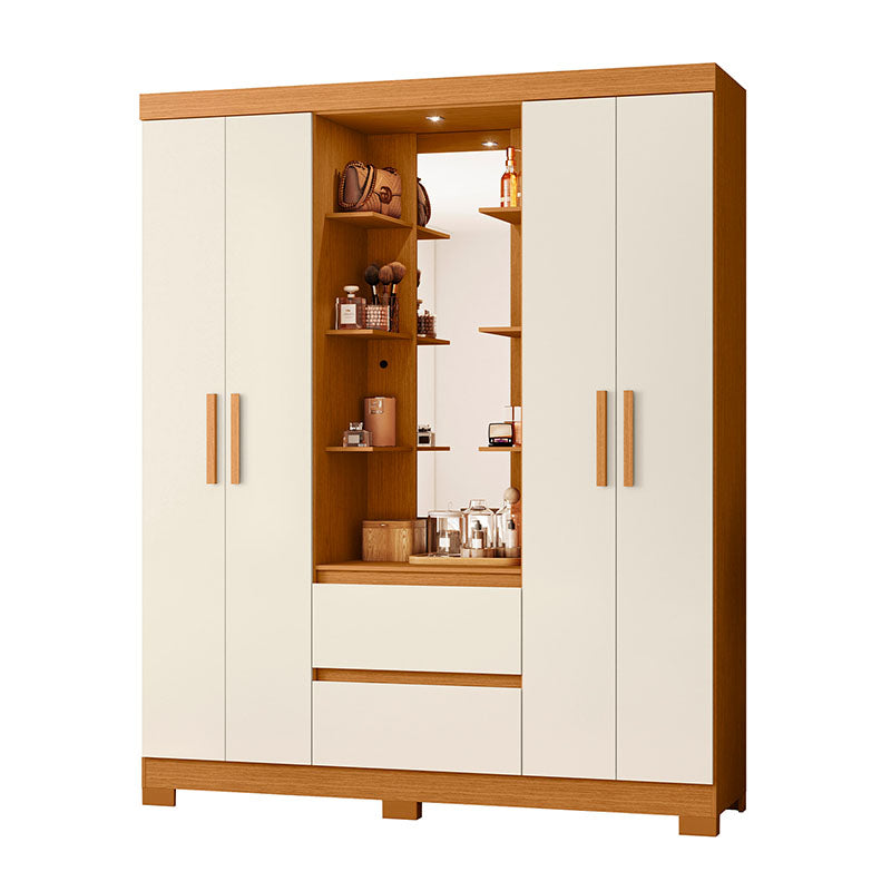 Clóset Olímpia 4 Puertas 2 Cajones Beige