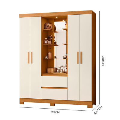 Clóset Olímpia 4 Puertas 2 Cajones Beige
