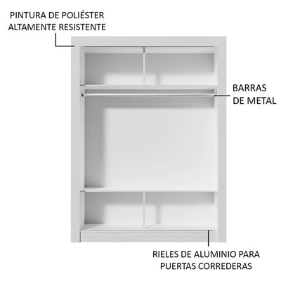 Clóset Denver 2 Puertas Corredizas Blanco