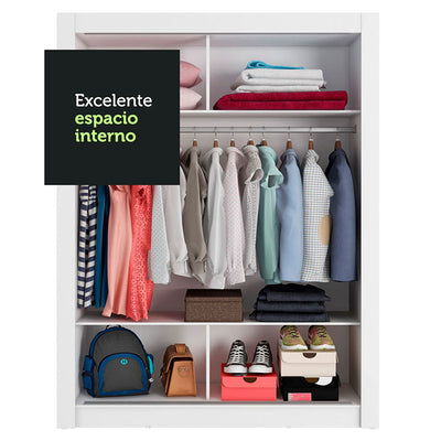 Clóset Denver 2 Puertas Corredizas Blanco