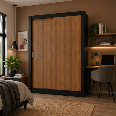 Clóset Denver 2 Puertas Corredizas Café/Negro