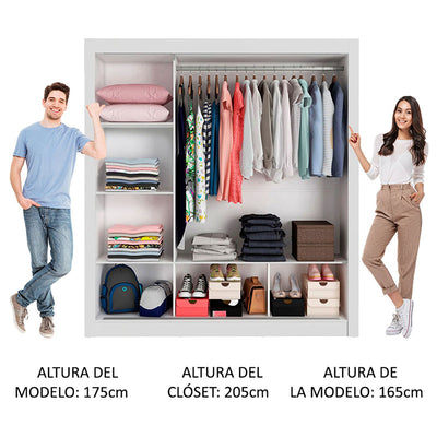 Clóset Monaco 3 Puertas Corredizas Blanco