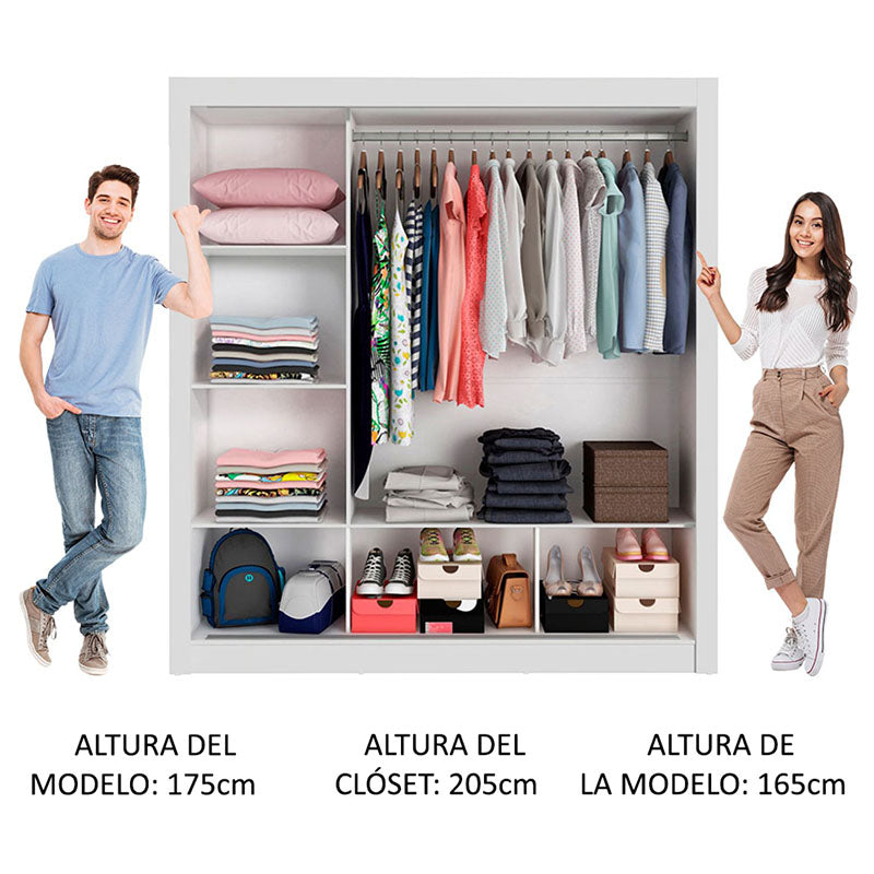 Clóset Monaco 3 Puertas Corredizas Blanco