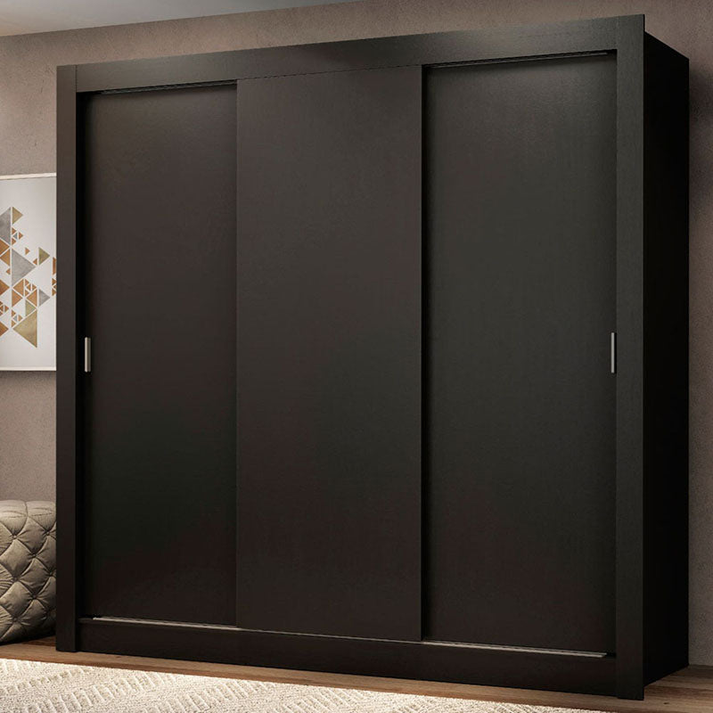 Clóset Monaco Negro 3 Puertas 170 Cm Moderno