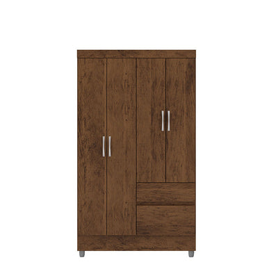 Clóset Ideal 4 Puertas 2 Cajones Café