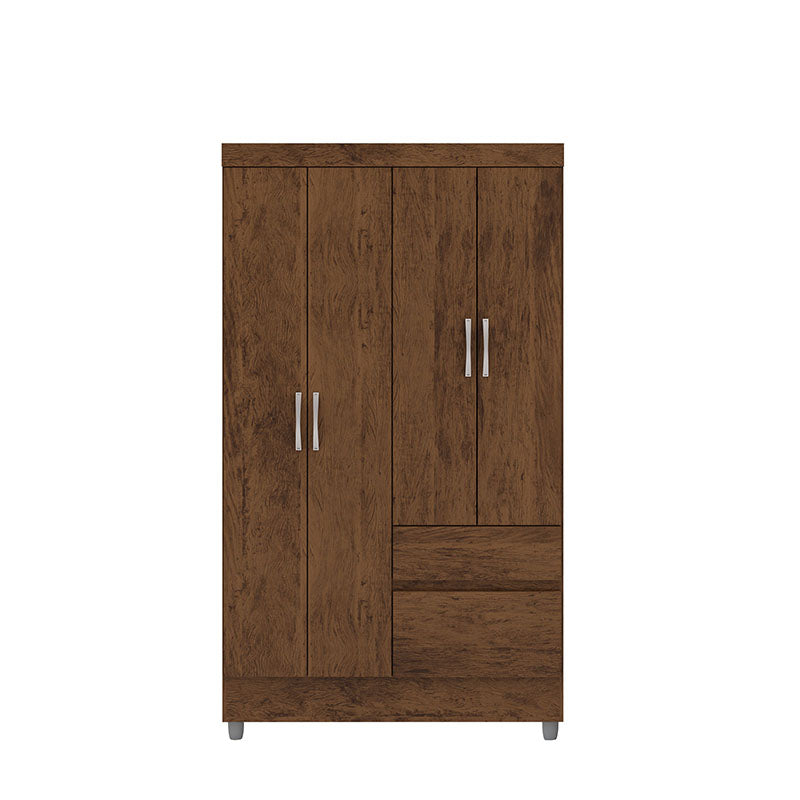 Clóset Ideal 4 Puertas 2 Cajones Café