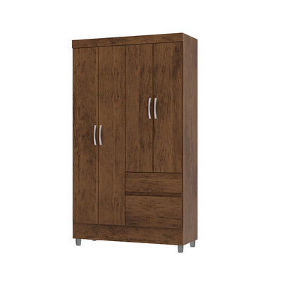 Clóset Ideal 4 Puertas 2 Cajones Café