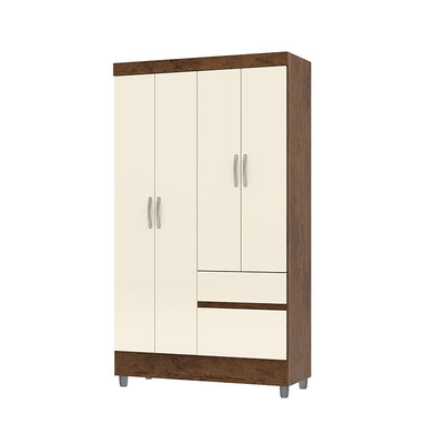 Clóset Ideal 4 Puertas 2 Cajones Crema