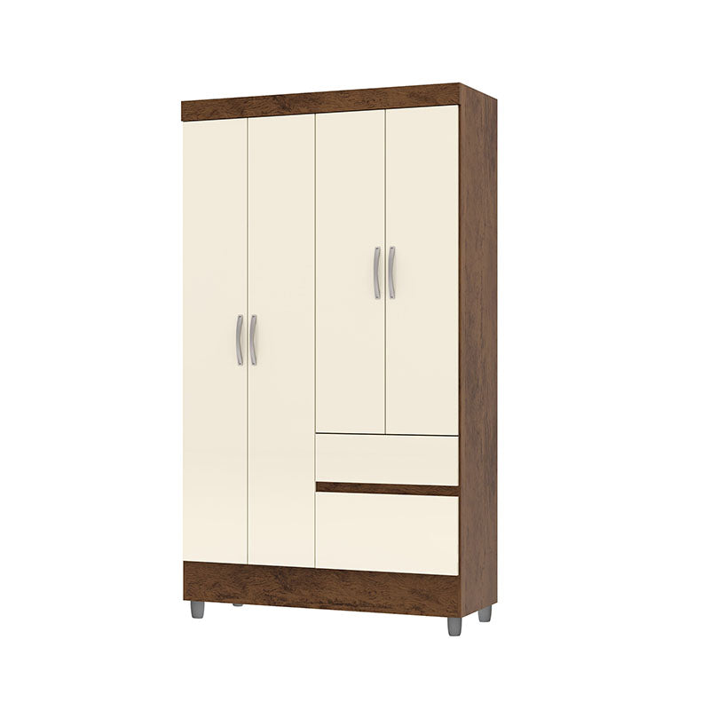 Clóset Ideal 4 Puertas 2 Cajones Crema