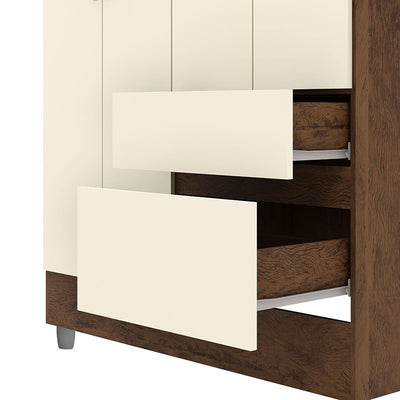 Clóset Ideal 4 Puertas 2 Cajones Crema