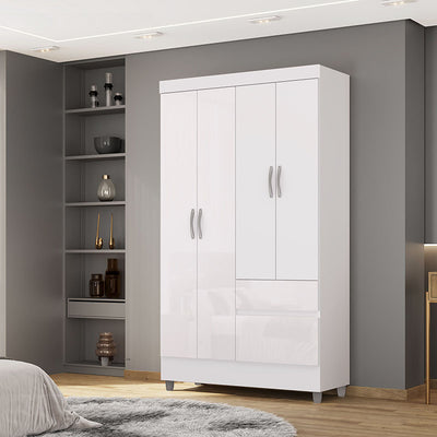 Clóset Ideal 4 Puertas 2 Cajones Blanco