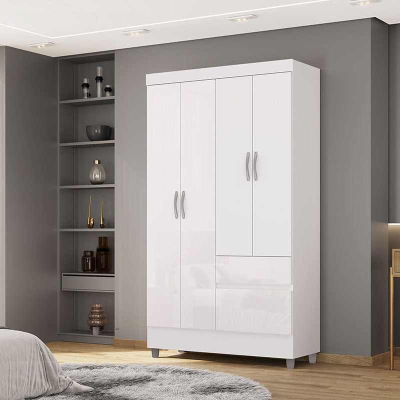 Clóset Ideal 4 Puertas 2 Cajones Blanco