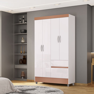 Clóset Ideal 4 Puertas 2 Cajones Blanco
