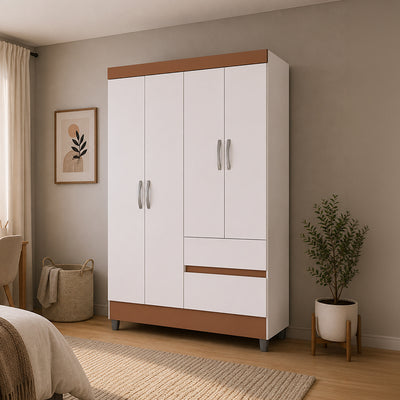 Clóset Ideal 4 Puertas 2 Cajones Blanco