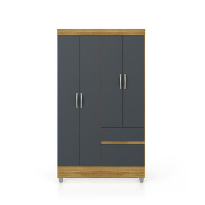 Clóset Ideal 4 Puertas 2 Cajones Gris
