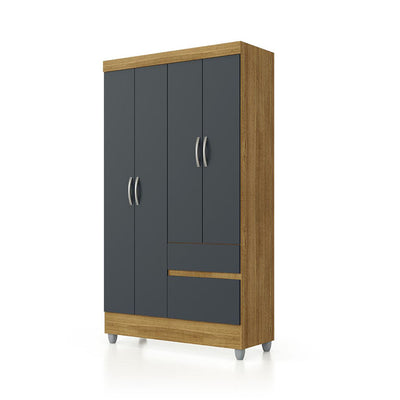 Clóset Ideal 4 Puertas 2 Cajones Gris