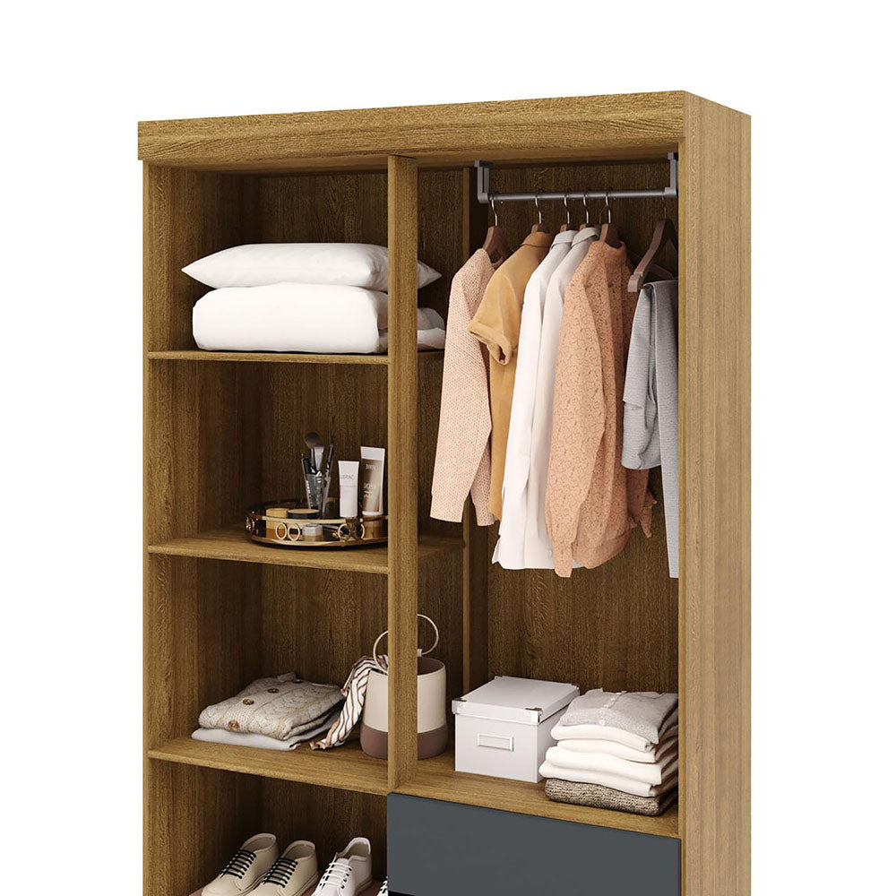 Clóset Ideal 4 Puertas 2 Cajones Gris