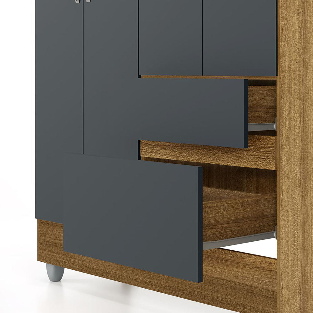 Clóset Ideal 4 Puertas 2 Cajones Gris