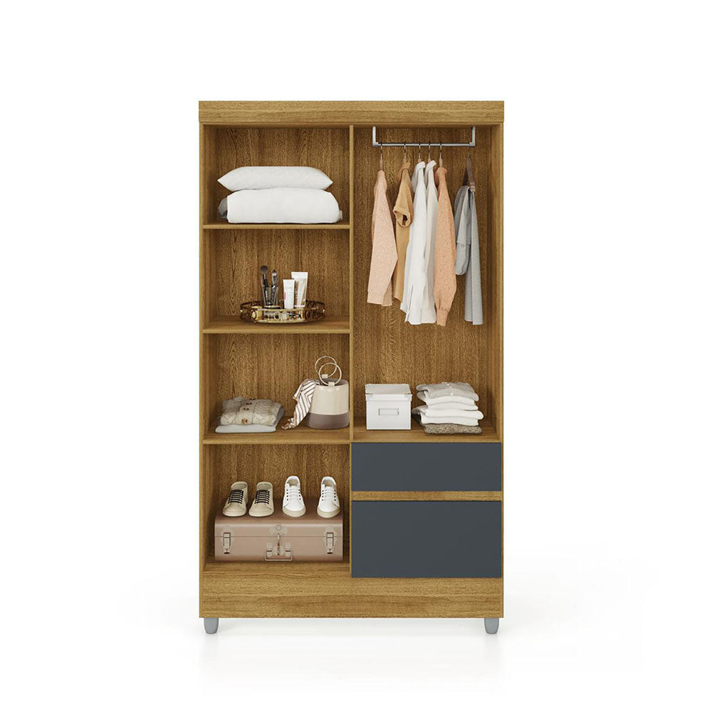 Clóset Ideal 4 Puertas 2 Cajones Gris