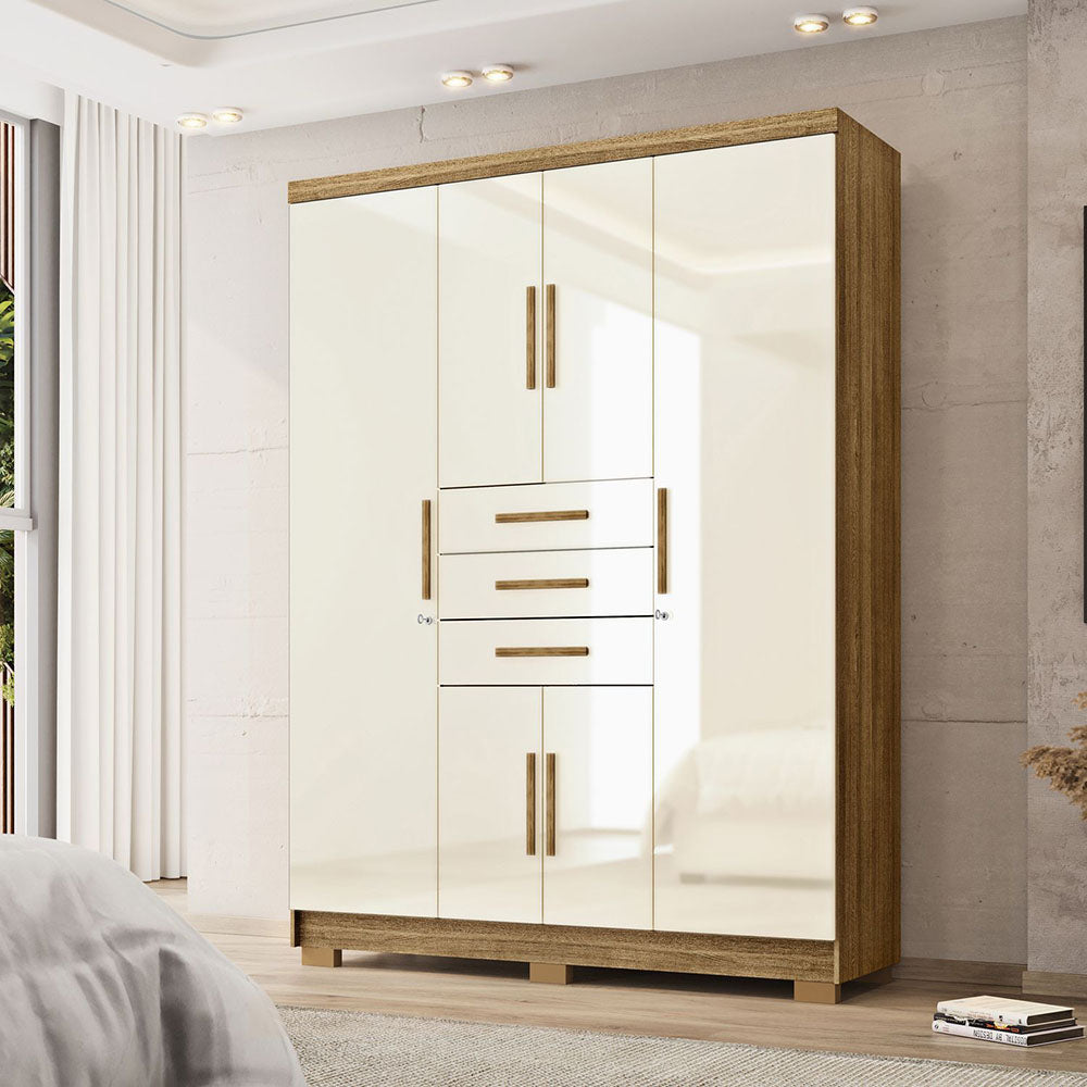 Clóset Taurus 6 Puertas Y 3 Cajones Beige
