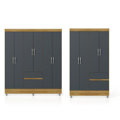 Set Closet Ideal 6 Puertas + 4 Puertas Gris