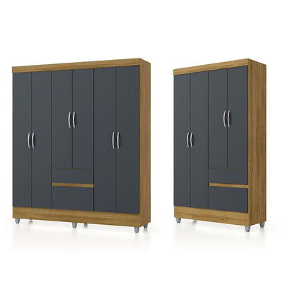 Set Closet Ideal 6 Puertas + 4 Puertas Gris