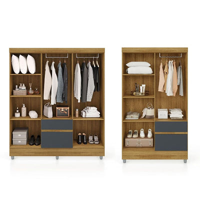 Set Closet Ideal 6 Puertas + 4 Puertas Gris