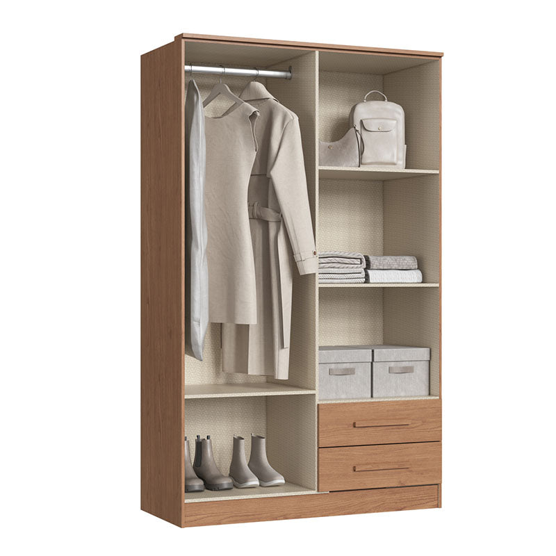 Closet Pequim 4 Puertas 2 Cajones Café