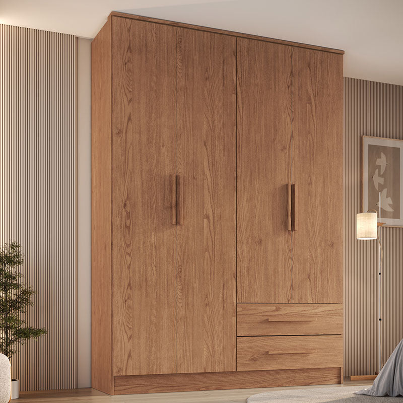 Closet Pequim 4 Puertas 2 Cajones Café