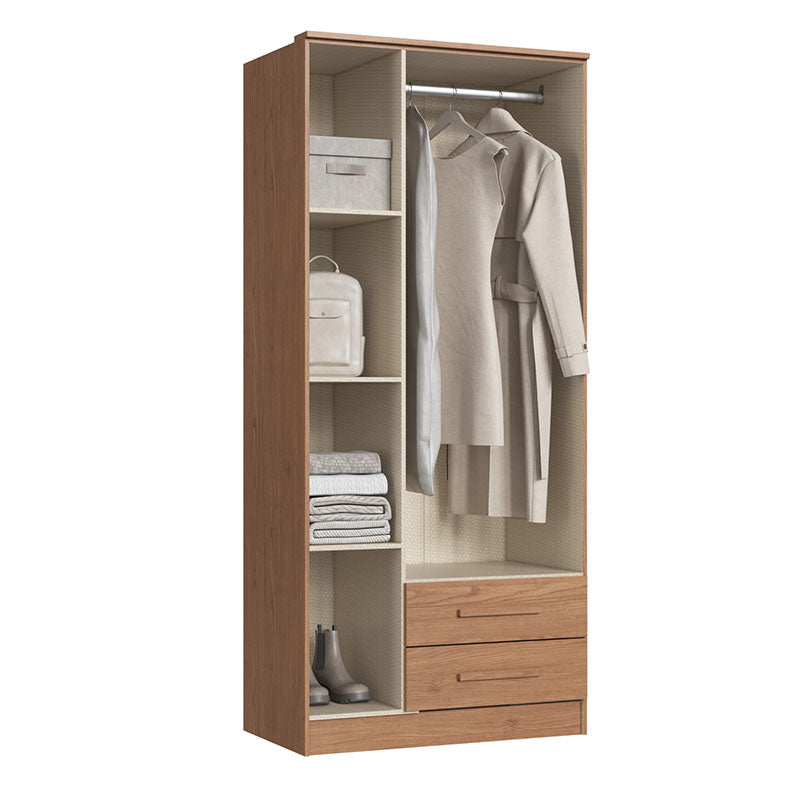 Closet Pequim 3 Puertas 2 Cajones Café
