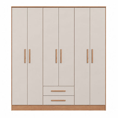 Closet Pequim 6 Puertas 2 Cajones Beige