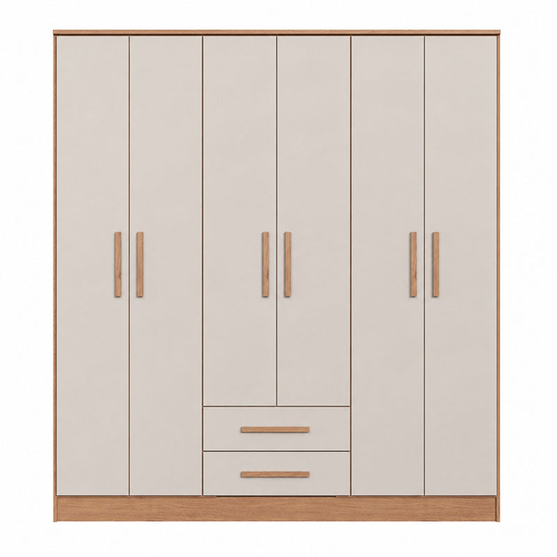 Closet Pequim 6 Puertas 2 Cajones Beige