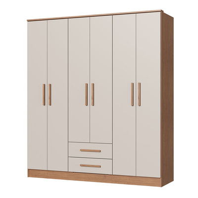 Closet Pequim 6 Puertas 2 Cajones Beige