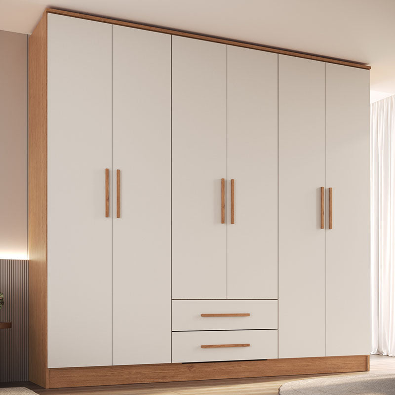 Closet Pequim 6 Puertas 2 Cajones Beige