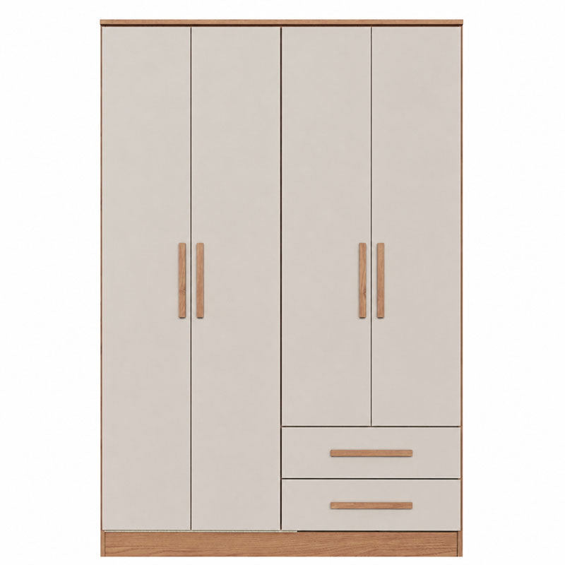 Closet Pequim 4 Puertas 2 Cajones Beige