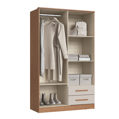 Closet Pequim 4 Puertas 2 Cajones Beige