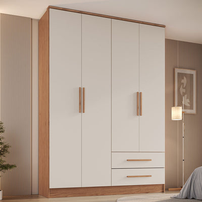 Closet Pequim 4 Puertas 2 Cajones Beige