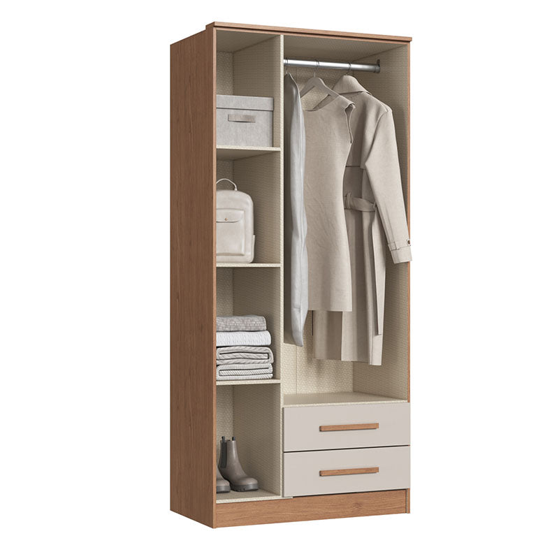 Closet Pequim 3 Puertas 2 Cajones Beige