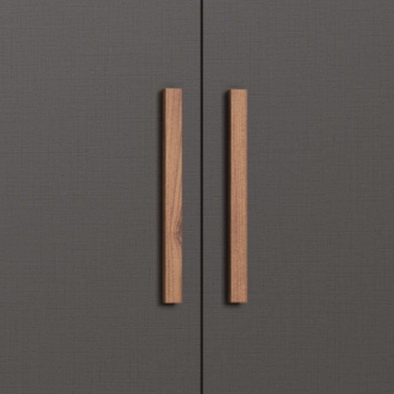 Closet Pequim 3 Puertas 2 Cajones Gris Oscuro