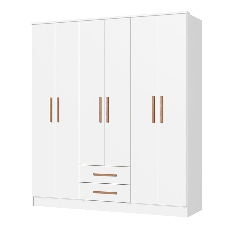 Closet Pequim 6 Puertas 2 Cajones Blanco