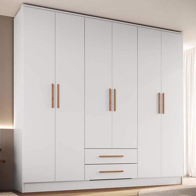 Closet Pequim 6 Puertas 2 Cajones Blanco