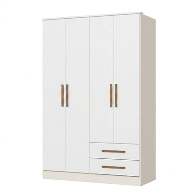 Closet Pequim 4 Puertas 2 Cajones Blanco