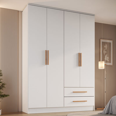 Closet Pequim 4 Puertas 2 Cajones Blanco