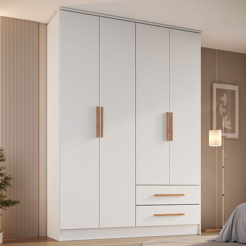 Closet Pequim 4 Puertas 2 Cajones Blanco